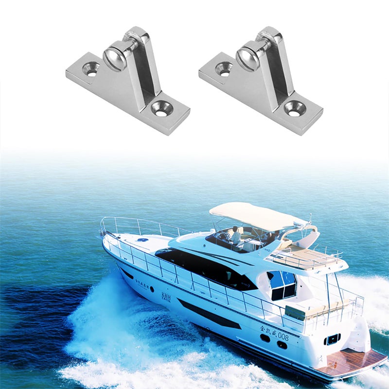 Amadget 2 PCS Marine Boat Deck Hinge Mount Bimini Top Fitting Hardware 316 Stainless Steel - Image 5